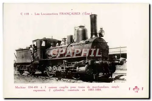 Cartes postales train Locomotive Machine 034 491