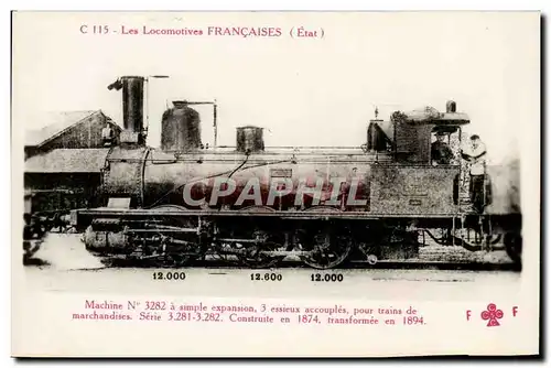 Cartes postales train Locomotive Machine 3282