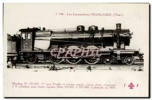 Cartes postales train Locomotive machine 231 031 type Pacific