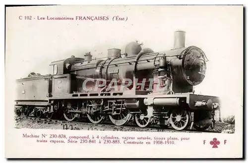 Cartes postales train Locomotive Machine 230 878