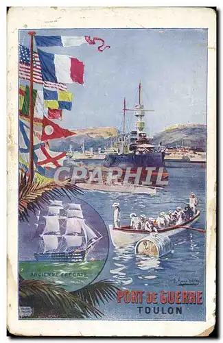 Cartes postales Bateau Port de guerre Toulon Ancienne fregate