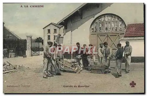 Cartes postales Militaria Caserne Corvee de quartier