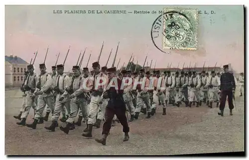 Cartes postales Militaria Caserne Rentree de la manoeuvre