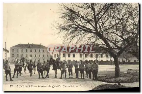 Cartes postales Militaria Caserne luneville Interieur du quartier Clarenthal