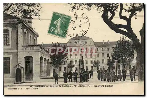 Cartes postales Militaria Caserne Avignon Caserne de Chabran 58eme d&#39infanterie Boulevard Limbert
