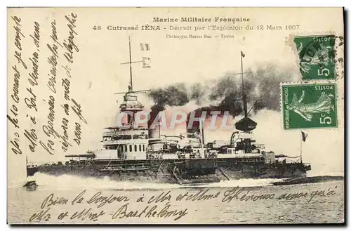 Cartes postales Bateau de guerre Cuirasse Iena