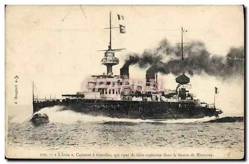 Cartes postales Bateau de guerre Iena Cuirasse a tourelles