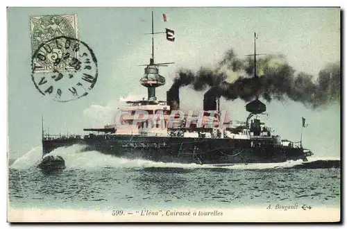 Cartes postales Bateau de guerre Iena Cuirasse a tourelles