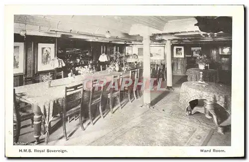 Cartes postales Bateau de guerre HMS Royal Sovereign Ward room