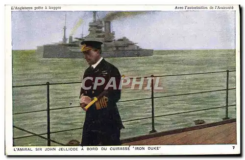 Cartes postales Bateau de guerre L&#39amiral Sir John Jellicoe a bord du cuirasse Iron Duke