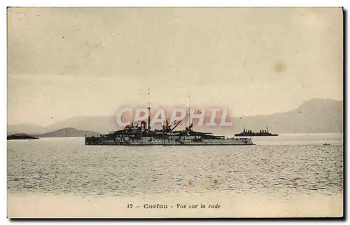 Ansichtskarte AK Bateau de guerre Grece Greece Corfou Vue sur la rade