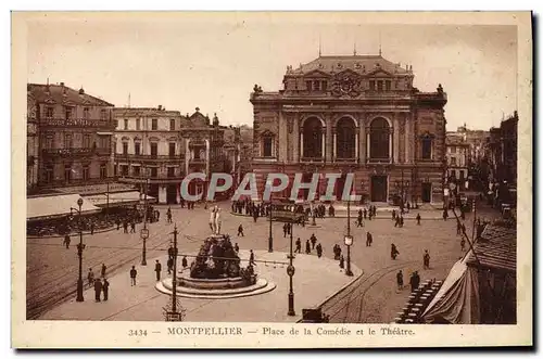 Cartes postales Place de la comedie et le Theatre Montpellier