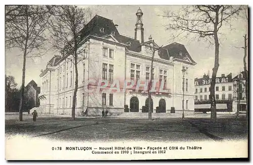 Cartes postales Nouvel hotel de ville Facade et cote du Theatre Montlucon