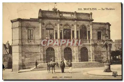 Cartes postales Theatre Moulins Cheval Militaria