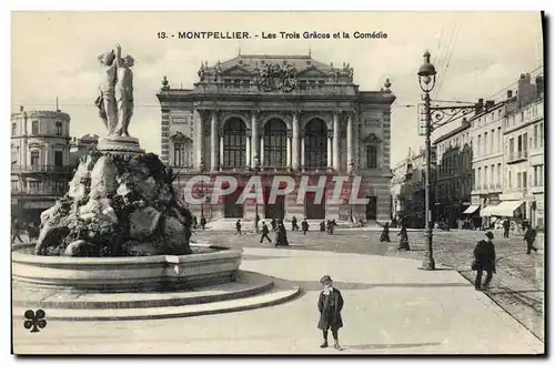 Cartes postales Montpellier Les Trois Graces et la Comedie Theatre