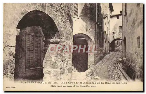 Cartes postales Saint Paul Rue Grande et Amorces de la Rue Casse Cou