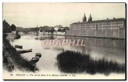 Cartes postales Prison Melun Vue sur la Seine et la maison centrale