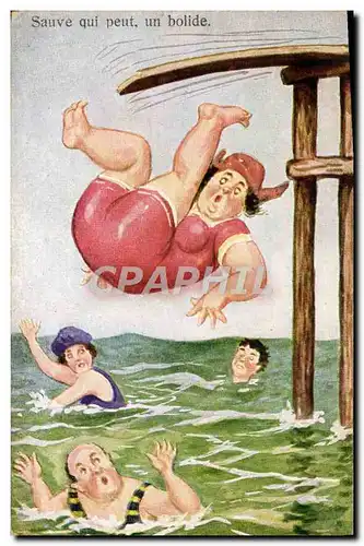 Cartes postales Humour Femme au bain