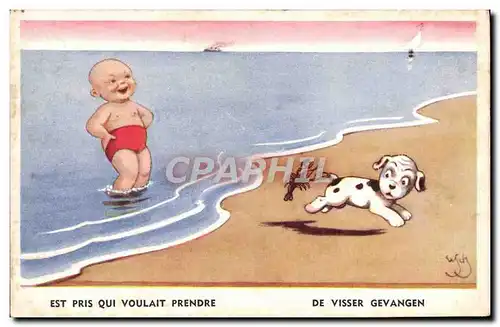 Cartes postales Enfant Chien