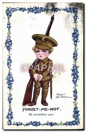 Ansichtskarte AK Enfant Soldat Militaria Forget me not Fred Spurgin