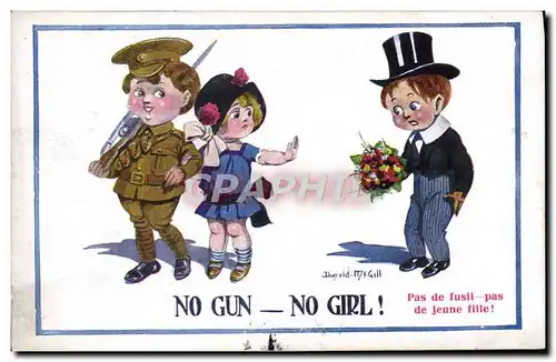 Ansichtskarte AK Enfants No Gun No girl Militaria