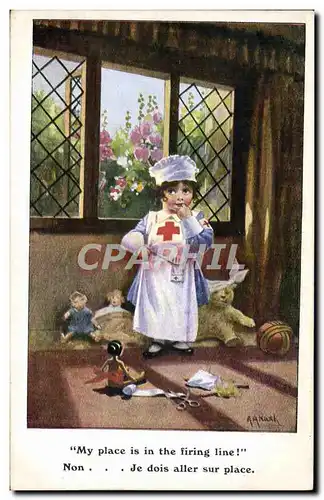 Cartes postales Femme CRoix Rouge Ours