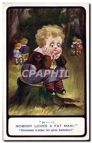 Cartes postales Enfant Nobody loves a fat man