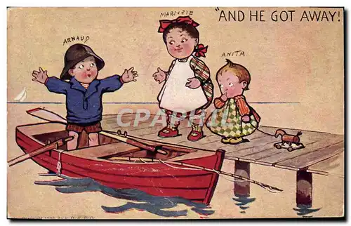 Cartes postales Enfants Peche pecheur