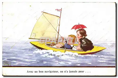 Ansichtskarte AK Enfants Bateau John Witts