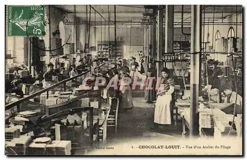 Cartes postales Chocolat Louit Vue d&#39un atelier du pliage