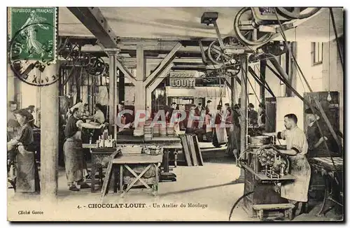 Cartes postales Chocolat Louit Un atelier du moulage