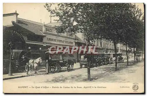 Cartes postales Alfort Le quai d&#39Alfort Entree de l&#39usine de la Suze Aperitif de la Gentiane TOP