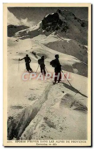 Cartes postales Sports d&#39hiver Ski Alpes de Provence Excursion en skis