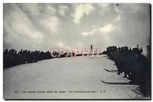 Cartes postales Sports d&#39hiver Ski Dans les Alpes Un concours de saut