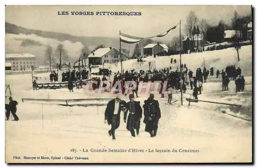 Ansichtskarte AK Sports d&#39hiver Ski Vosges La grande semaine d&#39hiver Le terrain du concours