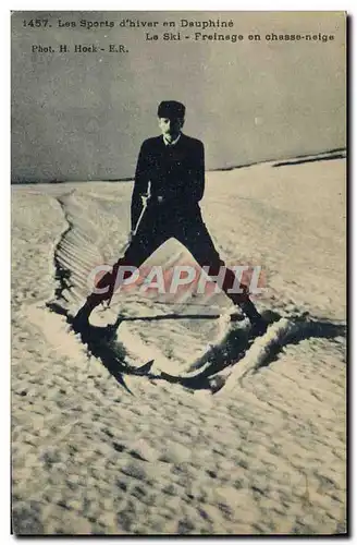 Cartes postales Sports d&#39hiver Ski Dauphine Le ski Freinage en chasse neige