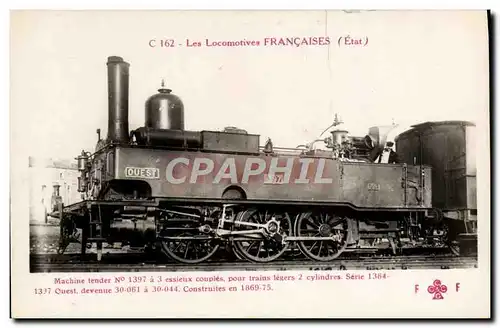 Ansichtskarte AK Train Locomotive Machine tender 1397