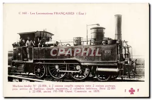 Ansichtskarte AK Train Locomotive Machine tender 22 006