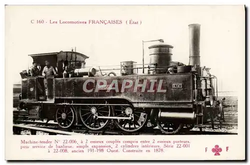 Cartes postales Train Locomotive Machine tender 22 006