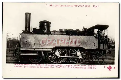 Ansichtskarte AK Train Locomotive Machine tender 21 687