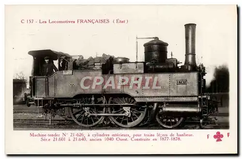 Ansichtskarte AK Train Locomotive Machine tender 21 626