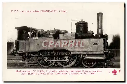 Cartes postales Train Locomotive Machine tender 21 626