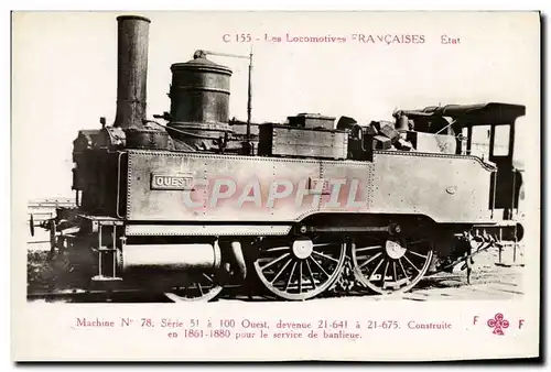 Ansichtskarte AK Train Locomotive Machine 76 Serie 51 a 100 Ouest