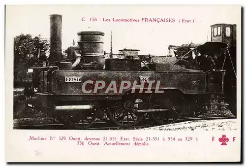 Ansichtskarte AK Train Locomotive Machine 329 Ouest devenue 21 551 Etat