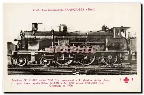 Cartes postales Train Locomotive Machine 21 107 ancien 2957 Etat