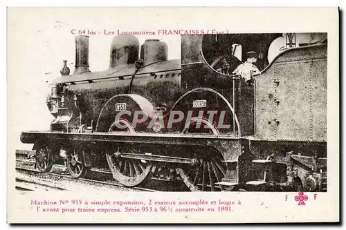 Ansichtskarte AK Train Locomotive Machine 955