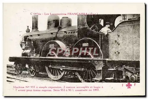 Cartes postales Train Locomotive Machine 955