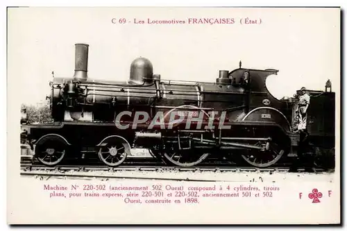 Cartes postales Train Locomotive Machine 220 502