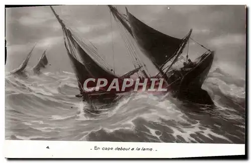 Cartes postales Bateau Voilier En cape debout a la lame