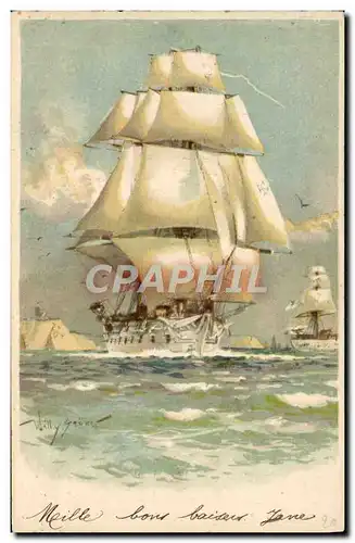 Cartes postales Bateau Voilier Willy Gruner